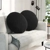Sėdynių pagalvėlės 2 pcs Juoda Ø60 x 21 cm Aksomas