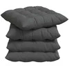 Sėdynių pagalvėlės 4 pcs Tamsiai pilka 40 x 40 x 6 cm audinys