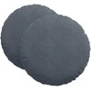 Sėdynių pagalvėlės 2 pcs Tamsiai pilka Ø60 x 21 cm Aksomas