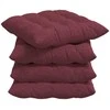 Sėdynių pagalvėlės 4 pcs Vyno raudona 40 x 40 x 6 cm audinys