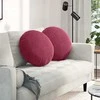 Sėdynių pagalvėlės 2 pcs Vyno raudona Ø50 x 19 cm Aksomas