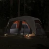 Šeimos palapinė su LED, pilka ir oranžinė, 10 vietų