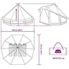 Tipi palapinė su stogu Mėlyna 508 x 470 x 300 cm tafta