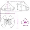 Tipi palapinė su stogu Žalia 508 x 470 x 300 cm tafta