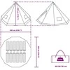 Tipi palapinė su stogu Žalia 560 x 560 x 300 cm tafta