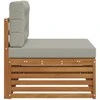 Lauko galinė sofa 3 Vienetas Natūrali ir šviesiai pilka