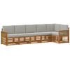 Sofa Sekcijos sofų komplektas 5 pcs Natūrali ir šviesiai pilka