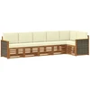 Sofa Sekcijos sofų komplektas 5 pcs Natūralus ir grietinėlė