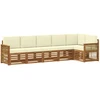 Sofa Sekcijos sofų komplektas 5 pcs Natūralus ir grietinėlė
