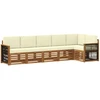 Sofa Sekcijos sofų komplektas 5 pcs Natūralus ir grietinėlė