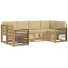 Sekcijos sofų komplektas 6 pcs Balta ir kreminė
