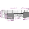 Sekcijos sofų komplektas 6 pcs Natūrali Kietos akacijos mediena