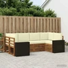 Lauko sofos komplektas 6 vnt. 6 vietos Natūralus ir grietinėlė