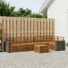 Sofa Sekcijos sofų komplektas 7 pcs Natūrali Kietos akacijos mediena