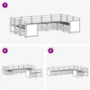 Sekcijos sofų komplektas 7 pcs Natūrali Kietos akacijos mediena
