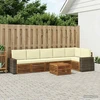 Sofa Sekcijos sofų komplektas 7 pcs Natūralus ir grietinėlė