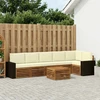 Sekcijos sofų komplektas 7 pcs Natūralus ir grietinėlė