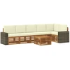 Sofa Sekcijos sofų komplektas 7 pcs Natūralus ir grietinėlė