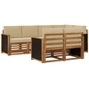 Sofa Sekcijos sofų komplektas su pagalve 6 pcs Natūrali