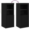 LED Bufetas Juoda 41 x 37 x 100 cm Apdirbta mediena