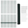 Hexagonal Fence with Post 25 x 1,2 m PVC dengtas plienas Žalia