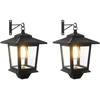 Sieninė Lempa with LED Bulb 2 vnt. Juoda 19 x 14 x 25 cm