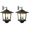 Sieninė Lempa with LED Bulb 2 vnt. Juoda 19 x 14 x 25 cm