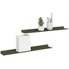 Plūduriuojanti lentyna 2 pcs Alyvuogių žalia 60 x 8,5 x 2,5 cm