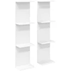 Sieninė lentyna 2 pcs Balta 22 x 15 x 100 cm Apdirbta mediena