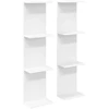 Sieninė lentyna 2 pcs Balta 25 x 15 x 100 cm Apdirbta mediena