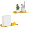 Plūduriuojanti lentyna 2 pcs Garučių geltona 30 x 9 x 2,5 cm