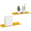 Plūduriuojanti lentyna 2 pcs Garučių geltona 40 x 8,5 x 2,5 cm