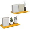 Plūduriuojanti lentyna 2 pcs Garučių geltona 40 x 18 x 2,5 cm