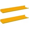 Plūduriuojanti lentyna 2 pcs Garučių geltona 40 x 8,5 x 2,5 cm