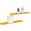 Plūduriuojanti lentyna 2 pcs Garučių geltona 60 x 8,5 x 2,5 cm