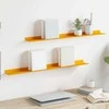 Plūduriuojanti lentyna 2 pcs Garučių geltona 80 x 9 x 2,5 cm