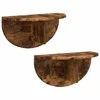 Sieninė lentyna 2 pcs Rūkyta ąžuolas 48 x 24 x 24 cm