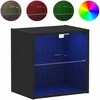 Savitautinė lentyna su LED apšvietimu su lentyna 2 pcs Juoda