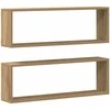 Sieninės lentynos 2 pcs Meistrų ąžuolas 80 x 15 x 26 cm