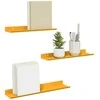Plūduriuojanti lentyna 3 pcs Garučių geltona 40 x 9 x 2,5 cm