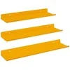 Plūduriuojanti lentyna 3 pcs Garučių geltona 40 x 9 x 2,5 cm