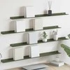 Plūduriuojanti lentyna 4 pcs Alyvuogių žalia 100 x 9 x 2,5 cm