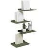 Plūduriuojanti lentyna 4 pcs Alyvuogių žalia 30 x 18 x 2,5 cm
