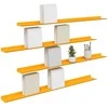 Plūduriuojanti lentyna 4 pcs Garučių geltona 100 x 9 x 2,5 cm