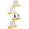 Plūduriuojanti lentyna 4 pcs Garučių geltona 30 x 9 x 2,5 cm