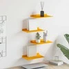 Plūduriuojanti lentyna 4 pcs Garučių geltona 30 x 18 x 2,5 cm