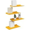 Plūduriuojanti lentyna 4 pcs Garučių geltona 40 x 18 x 2,5 cm