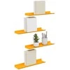 Plūduriuojanti lentyna 4 pcs Garučių geltona 40 x 8,5 x 2,5 cm