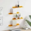 Plūduriuojanti lentyna 4 pcs Garučių geltona 40 x 8,5 x 2,5 cm