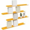 Plūduriuojanti lentyna 4 pcs Garučių geltona 80 x 9 x 2,5 cm